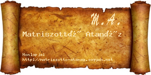 Matriszottó Atanáz névjegykártya